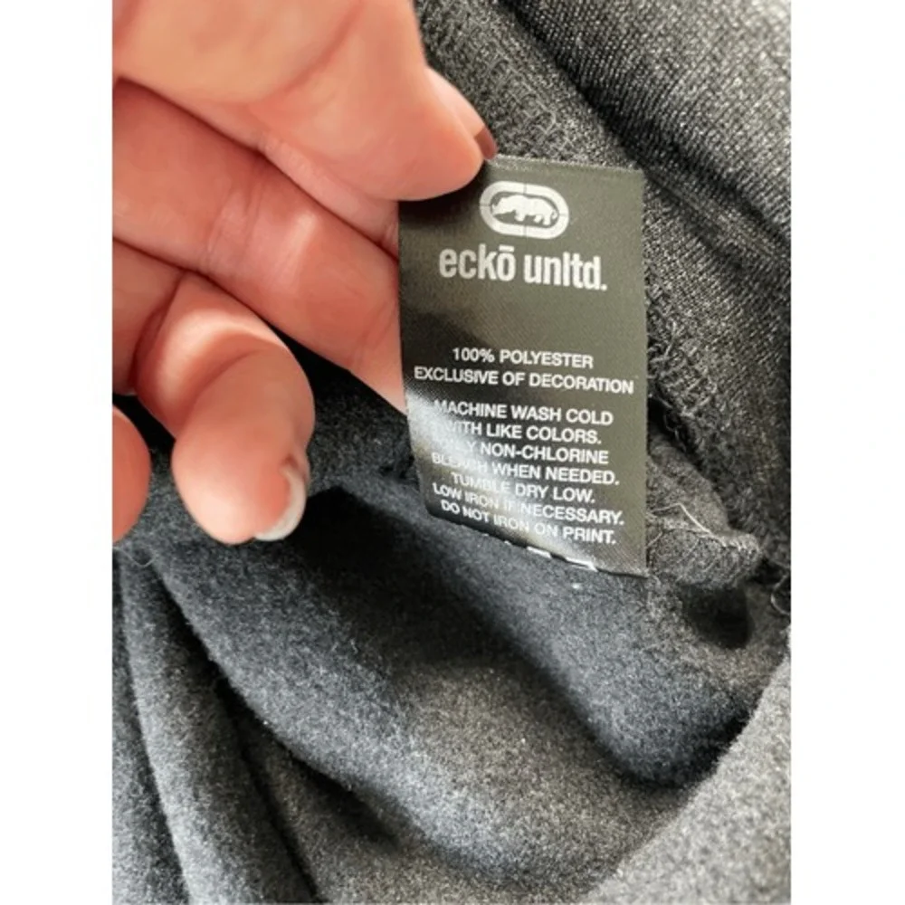 Ecko Unlimited Pullover Hoodie Sweatshirt Mens M Gray Y2K Streetwear Hip Hop - Picture 6 of 9